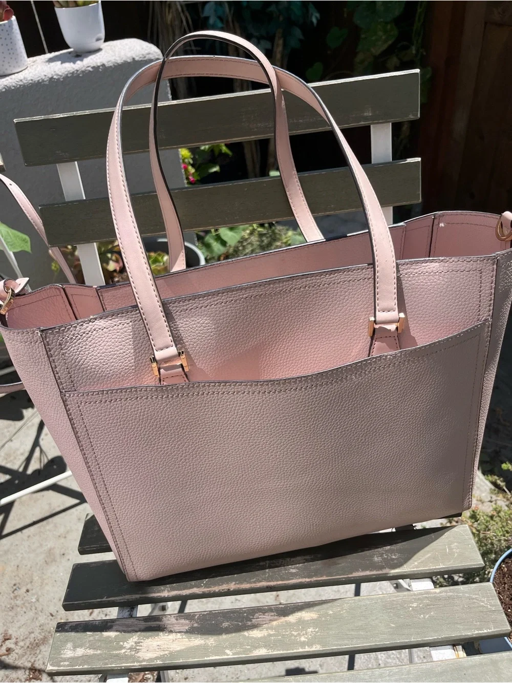 Michael Kors - 3 Piece Blush Pink Leather Tote set for travel